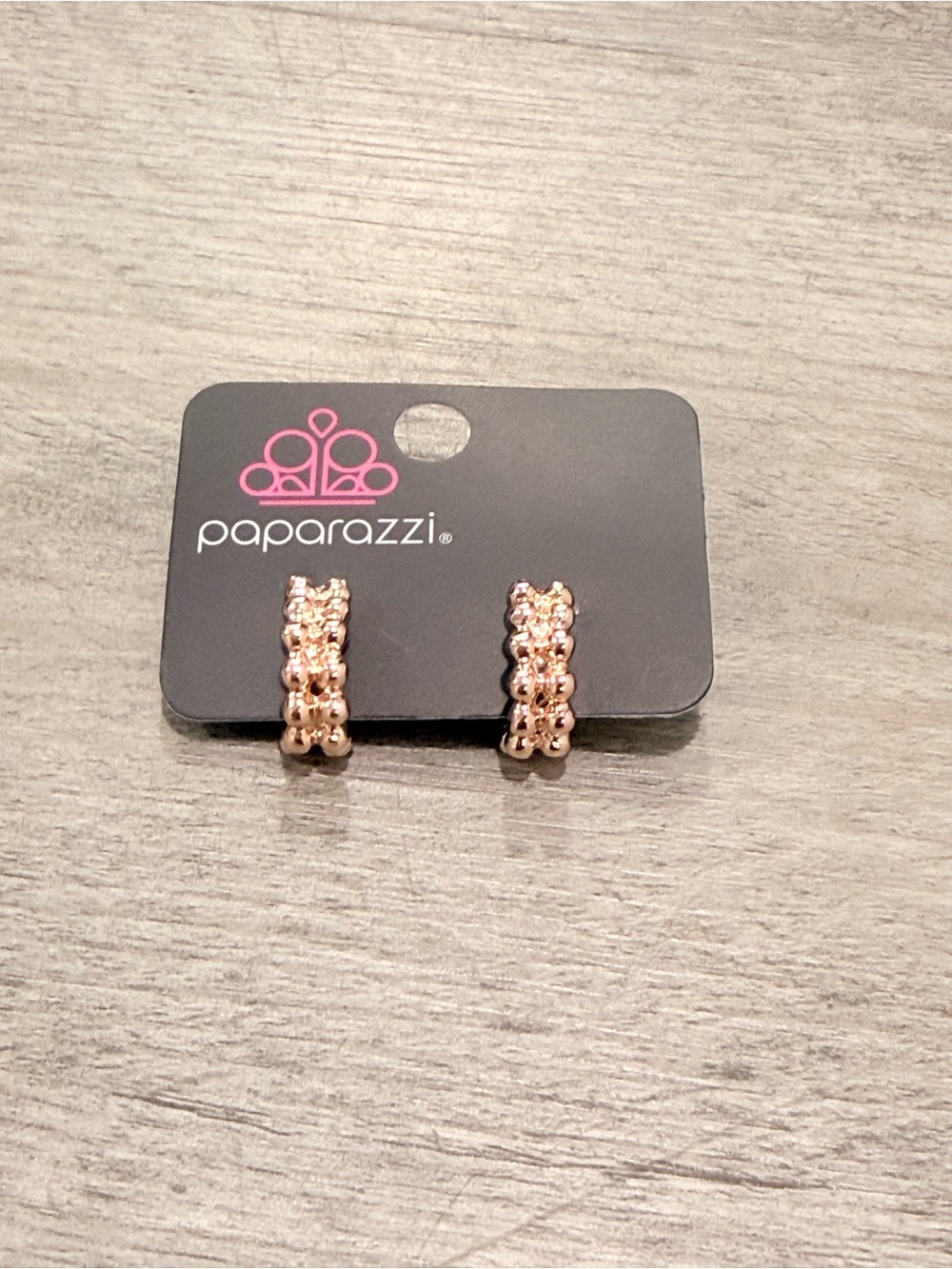 paparazzi Rose Gold Beaded Mini Hoop Earrings
